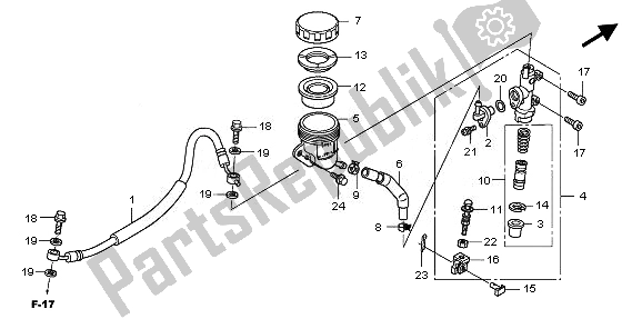 Toutes les pièces pour le Maître-cylindre De Frein Arrière du Honda CBF 600S 2010