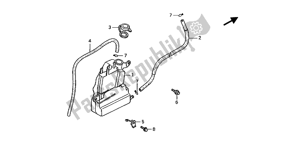 Todas las partes para Tanque De Reserva de Honda ST 1100 1991