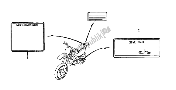 Todas las partes para Etiqueta De Precaución de Honda CR 250R 1999