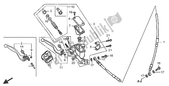 Todas las partes para Fr. Cilindro Maestro Del Freno de Honda CRF 450R 2005