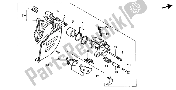 Todas las partes para Pinza De Freno Trasero de Honda XRV 750 Africa Twin 1996