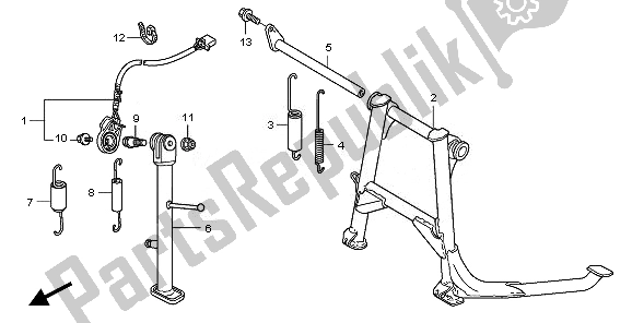 All parts for the Stand of the Honda CBF 1000 TA 2010