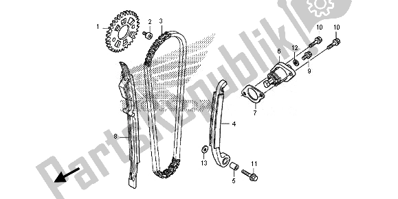 Wszystkie części do ? A? Cuch Krzywkowy I Napinacz Honda CRF 150R SW 2014