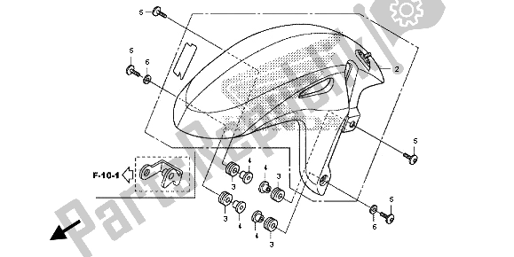 All parts for the Front Fender of the Honda CB 600F Hornet 2013