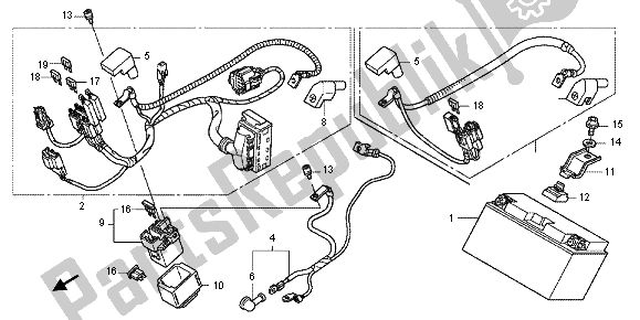 All parts for the Battery of the Honda CBF 1000 FT 2012