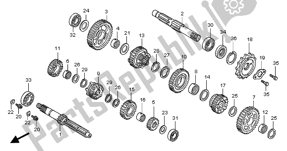 Todas las partes para Transmisión de Honda XL 125V 2001