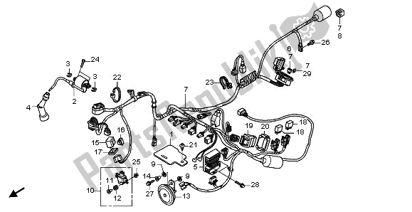 Alle onderdelen voor de Kabelboom van de Honda CBR 125 RW 2011