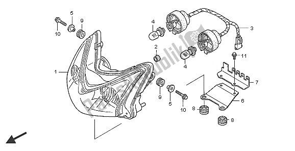 All parts for the Headlight of the Honda TRX 400 EX Sportrax 2005