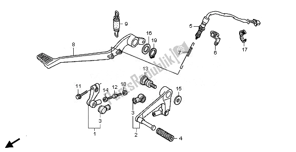 Tutte le parti per il Pedale del Honda XL 1000 VA 2011