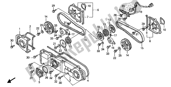 Todas las partes para Cubierta Frontal Y Correa De Distribución de Honda GL 1500 1988