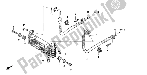 All parts for the Oil Cooler of the Honda TRX 450R Sportrax 37 KW TE 30U Australia 2004