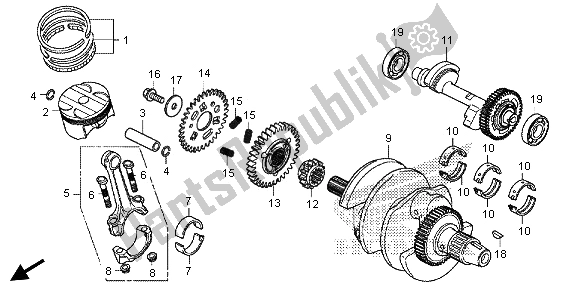 All parts for the Crankshaft & Piston of the Honda CBR 500R 2013