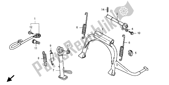 All parts for the Stand of the Honda SH 300A 2012