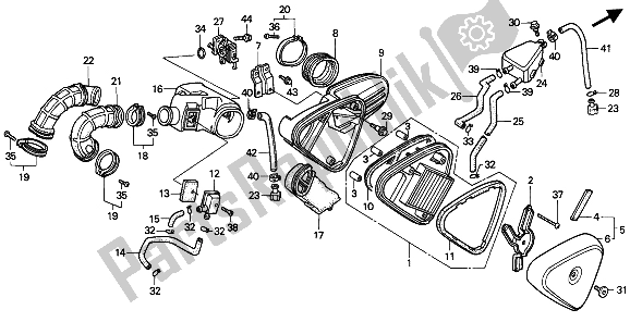 Alle onderdelen voor de Luchtfilter van de Honda VT 600C 1994
