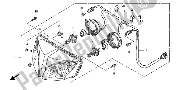 Toutes les pièces pour le Phare (eu) du Honda CBF 600 SA 2010