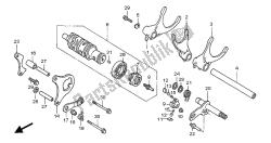 tambour et fourchette de changement de vitesse