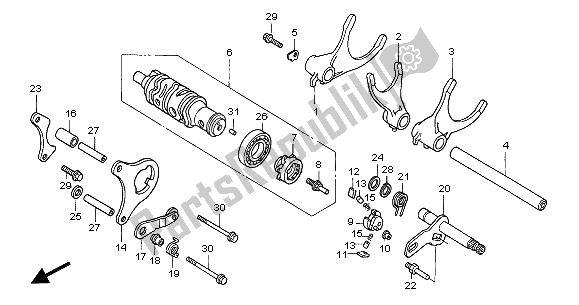 All parts for the Gearshift Drum & Gearshift Fork of the Honda CB 1300 2005