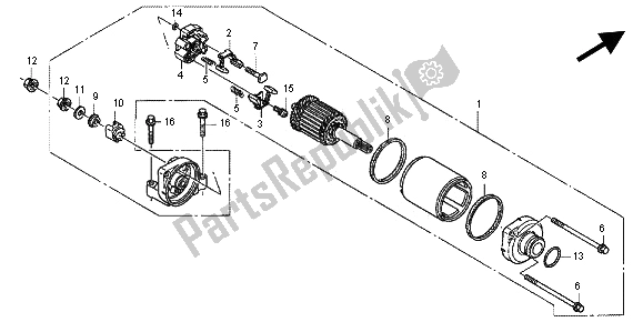 Todas as partes de Motor De Arranque do Honda CBR 600 RR 2012