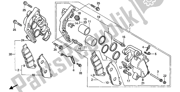 Toutes les pièces pour le étrier De Frein Avant du Honda CB 750 1992