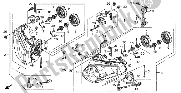 All parts for the Headlight (eu) of the Honda GL 1800 2009