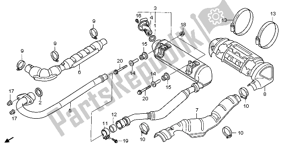 Todas las partes para Silenciador De Escape de Honda TRX 680 FA Fourtrax Rincon 2006