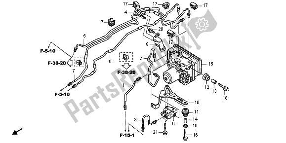 All parts for the Abs Modulator of the Honda CBF 1000 FA 2012