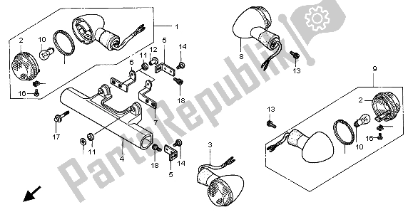 Todas las partes para Guiño de Honda VT 750C2 1998