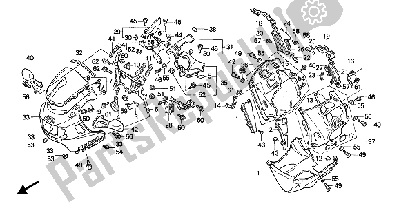 Todas las partes para Capucha de Honda CBR 1000F 1988