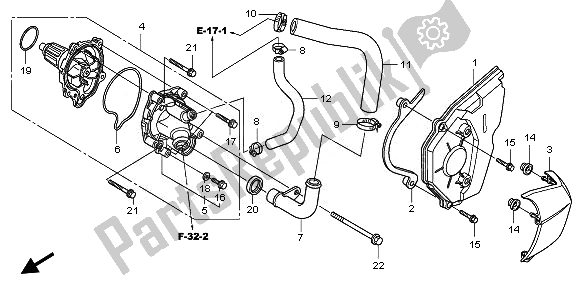 All parts for the Water Pump of the Honda CBF 600S 2008