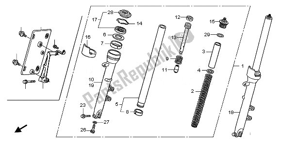 Todas las partes para Tenedor Frontal de Honda CBF 1000 FA 2010