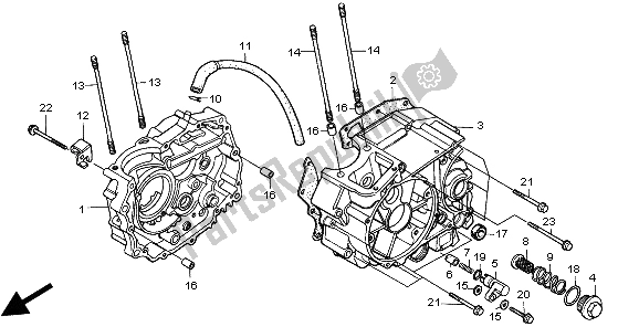 All parts for the Crankcase of the Honda CG 125 1998