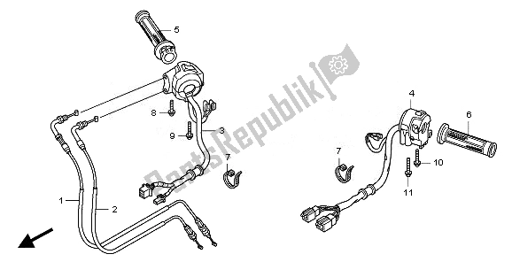 All parts for the Switch & Cable of the Honda CBF 1000 FSA 2010