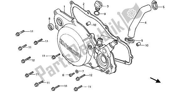 Wszystkie części do Prawa Os? Ona Skrzyni Korbowej Honda CR 250R 1986