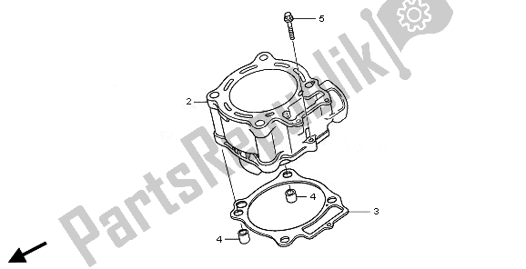 All parts for the Cylinder of the Honda CRF 250X 2008