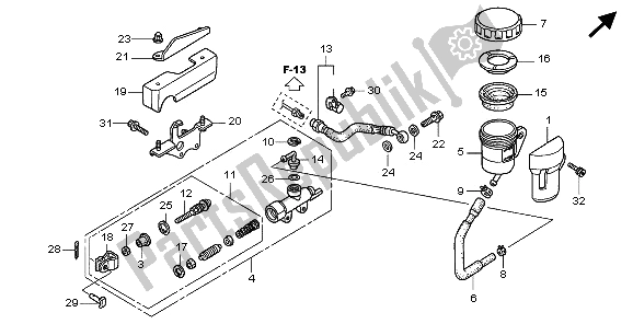 Tutte le parti per il Rr. Pompa Freno del Honda VTX 1800C1 2006