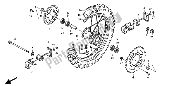 Todas las partes para Rueda Trasera de Honda CR 80R 1995