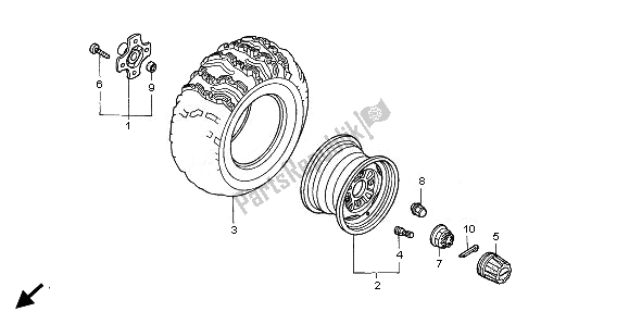 All parts for the Rear Wheel of the Honda TRX 680 FA Fourtrax Rincon 2008