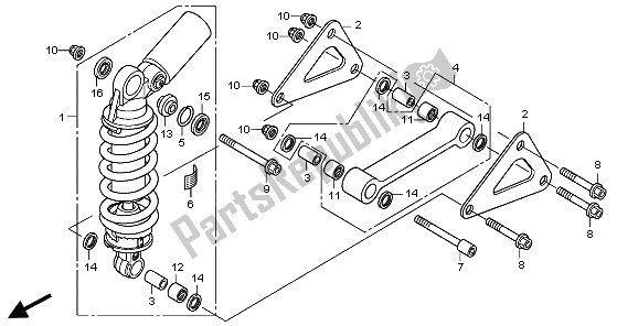 All parts for the Rear Cushion of the Honda CBR 1000 RA 2011