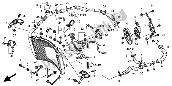 Alle onderdelen voor de Radiator van de Honda CBR 600 RR 2012