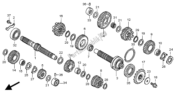 Toutes les pièces pour le Transmission du Honda XL 1000V 2000