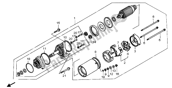 All parts for the Starting Motor of the Honda GL 1500A 1995