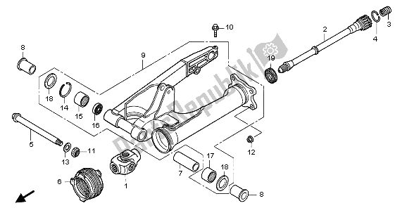 All parts for the Swingarm of the Honda NT 700V 2006