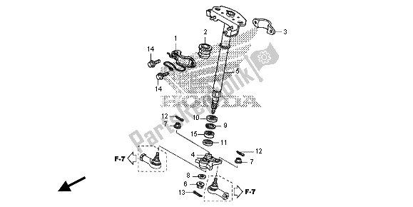 All parts for the Steering Shaft of the Honda TRX 420 FA Fourtrax Rancher AT 2013