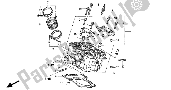 Tutte le parti per il Testata (posteriore) del Honda VTR 1000F 2000