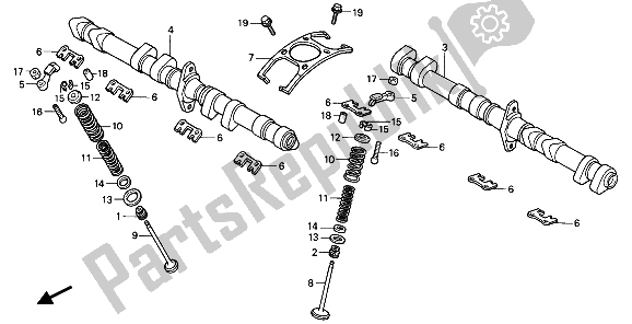 All parts for the Camshaft & Valve of the Honda CBR 1000F 1987