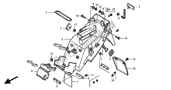 All parts for the Rear Fender of the Honda VTR 1000F 2000