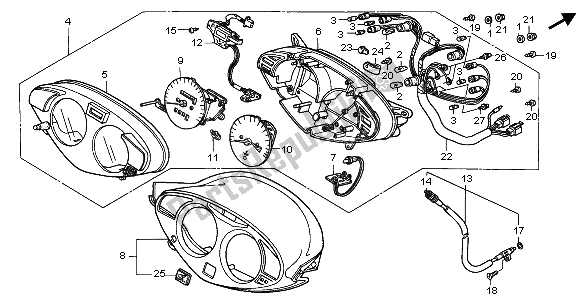 All parts for the Meter (kmh) of the Honda NT 650V 2003