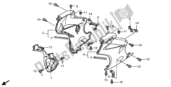 Toutes les pièces pour le Capot Inférieur du Honda VFR 800 2007