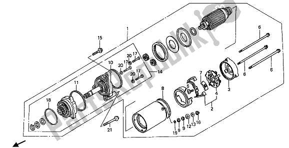 Toutes les pièces pour le Demarreur du Honda GL 1500 1990