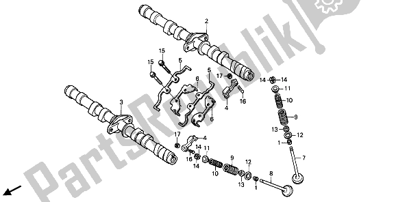 Tutte le parti per il Albero A Camme E Valvola del Honda CBR 600F 1988